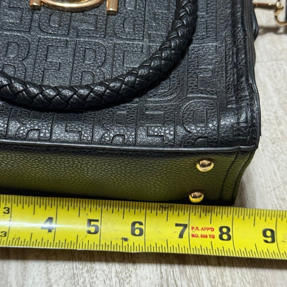 BEBE Alexandra Mini Shpper Black Leather Crossbody/Satchel goldtone hardware. - Picture 2 of 6
